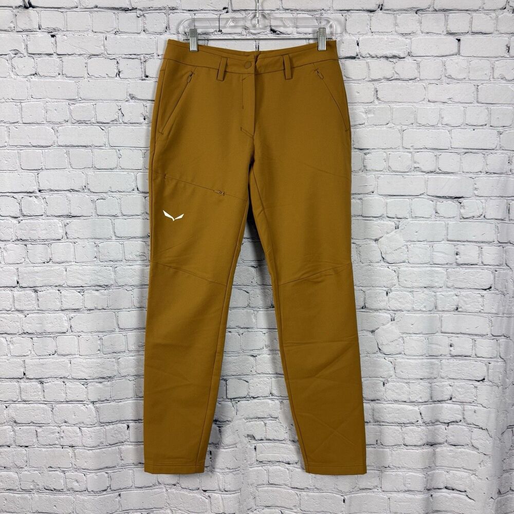 Salewa Durastretch Hiking Pants Women US M Mustard Gold Outdoor Trail Gorpcore